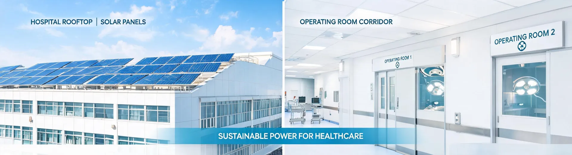 Hospital rooftop solar and operating room corridor